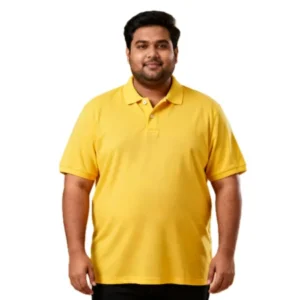 Men’s Plus Size Cotton Matty T-Shirt | Yellow Premium Plain T-Shirt Wholesale