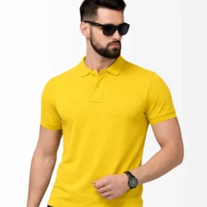 Matty Collar Polo T-Shirt – Yellow