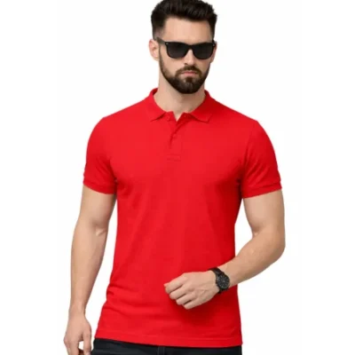 Matty Collar Polo T-Shirt – Red