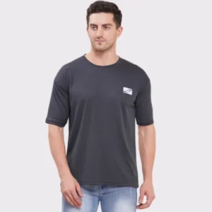 Men’s Half Sleeve Cotton Knitted T-Shirt | Dark Grey Premium Knit T-Shirt Wholesale