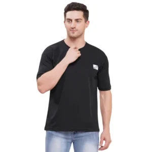 Men’s Half Sleeve Cotton Knitted T-Shirt | Black Premium Knit T-Shirt Wholesale