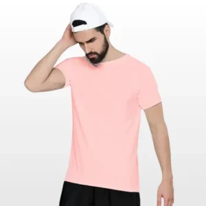 Men’s Half Sleeve Solid Cotton T-Shirt | Peach Premium Plain T-Shirt Wholesale