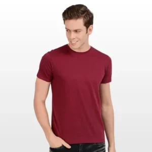 Men’s Half Sleeve Solid Cotton T-Shirt | Maroon Premium Plain T-Shirt Wholesale