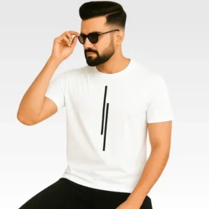 Men’s Half Sleeve Printed Cotton T-Shirt | White Stylish Printed T-Shirt Wholesale