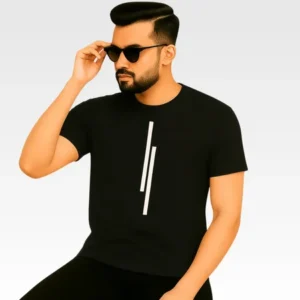 Men’s Half Sleeve Printed Cotton T-Shirt | Black Stylish Printed T-Shirt Wholesale