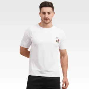 Men’s Half Sleeve White Printed Cotton Matty T-Shirt | Printed Matty T-Shirt Wholesale