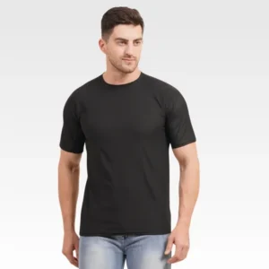 Half Sleeve Solid Black Cotton Matty T-Shirt for Men | Premium Plain T-Shirt | Wholesale Bulk Supply