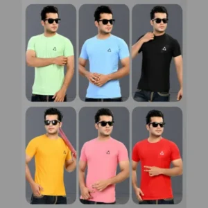 Matty Lycra Solid Half Sleeves Men's Tshirt | M, L,XL | V7 Sense T-Shirt