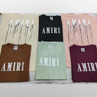 Amiri Inspired Drop Shoulder Knitted T-Shirt for Men