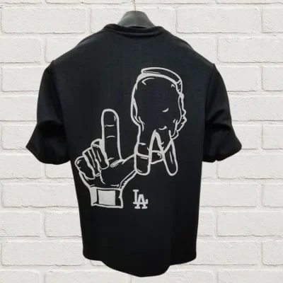 LA Logo Printed Casual T-Shirt for Men
