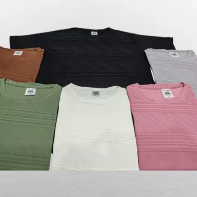Premium Jacquard Textured Casual T-Shirt for Men